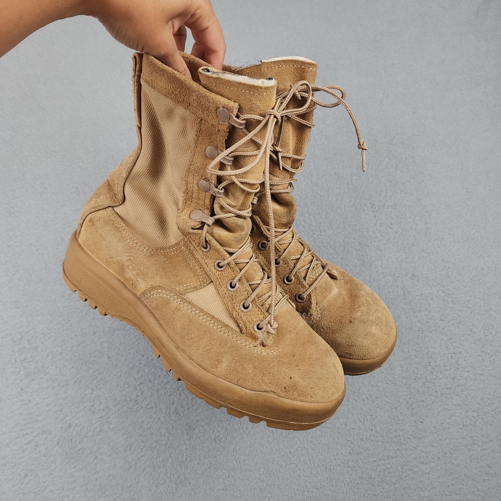 Belleville 790W Boots Mens Size 6 W Beige Suede Gore-Tex Vibram Combat Army USA